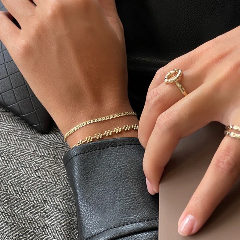 Jeberg Baby Luna armbånd i forgyldt sølv 4675-16-EXT-G 2